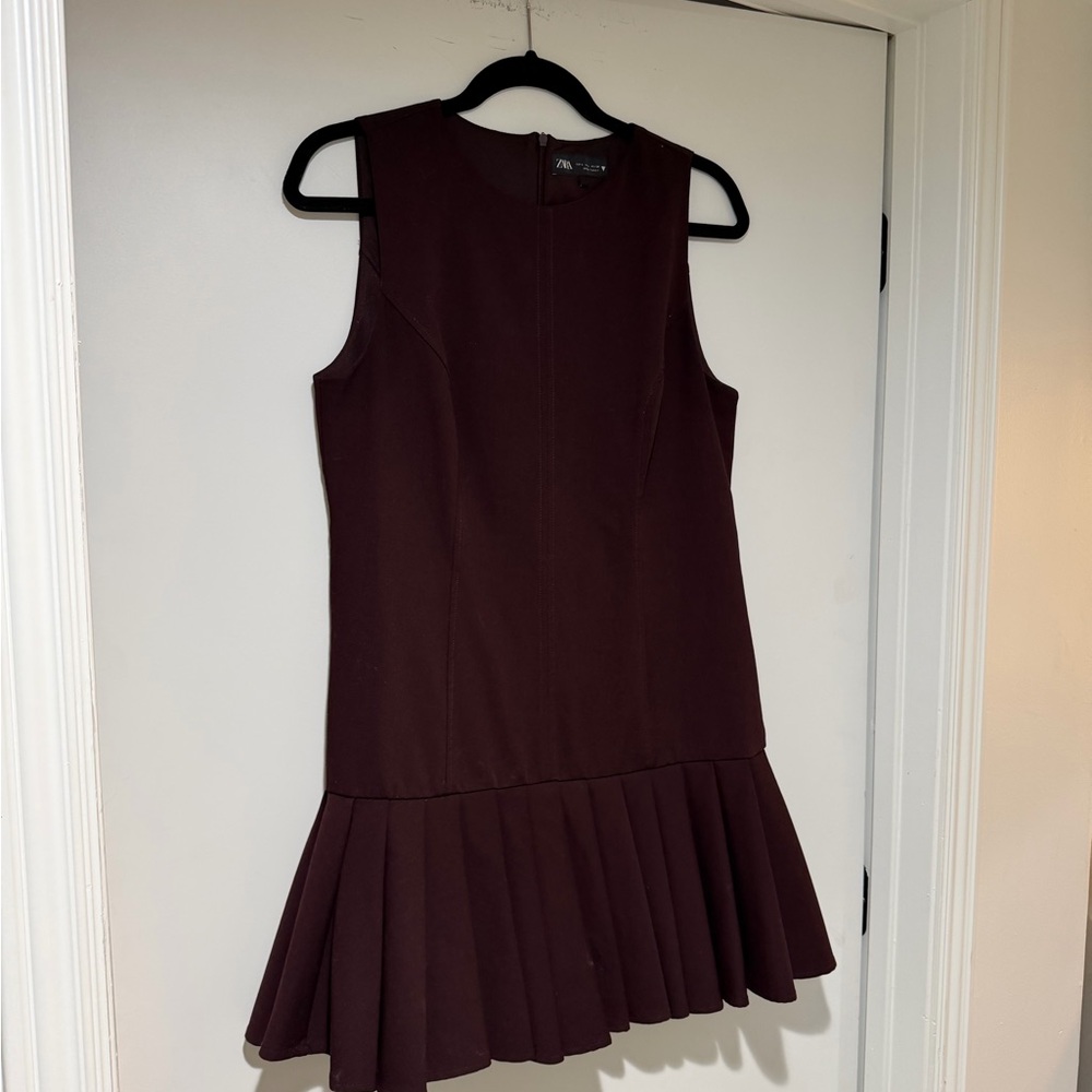 Zara Purple Dress with drop hem and ruffle detail - Women's size L